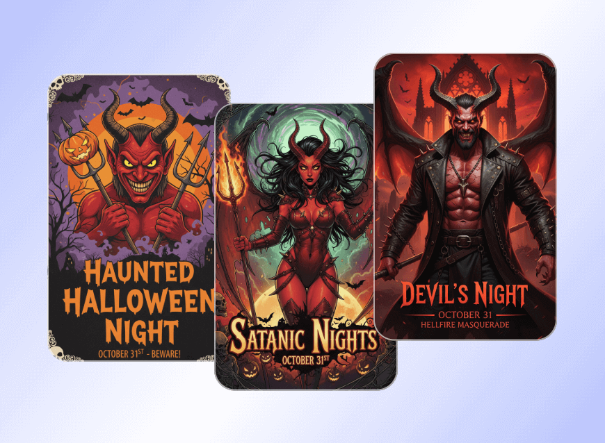 AI悪魔画像でハロウィンポスターを作成