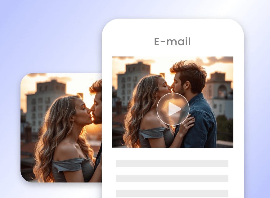 Create a romantic ai kiss video and send it to your partner via email