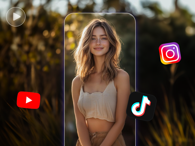 Criar um vídeo curto de uma beleza para várias plataformas no clipfly