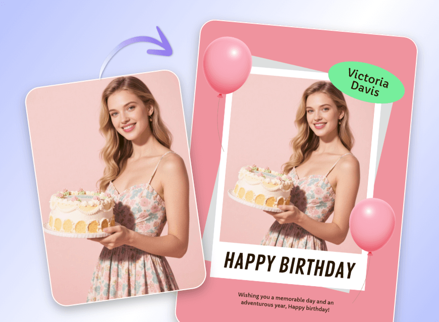 Create an ai girl image and add it to a poster design