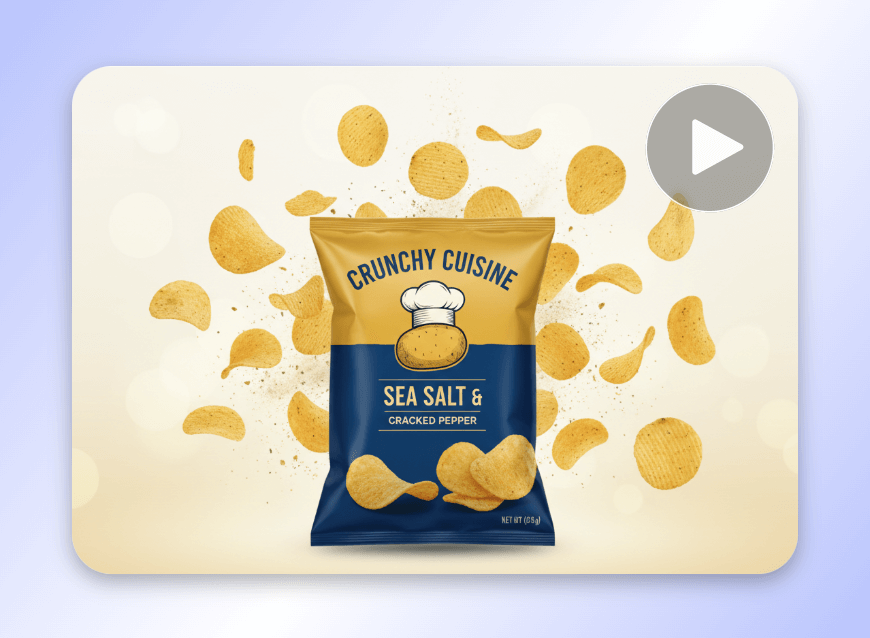 Create an ai product ad video clip featuring a popping chip