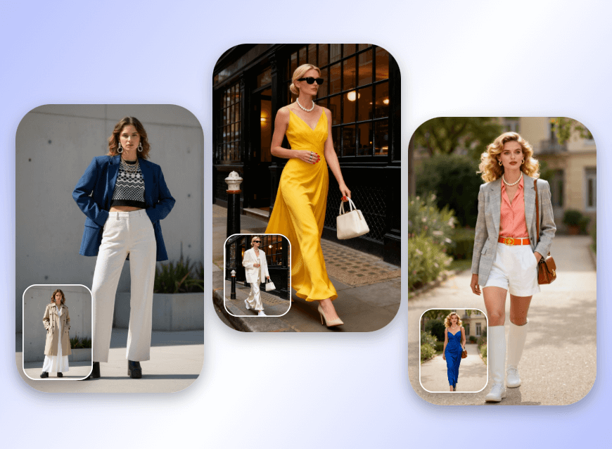 Customize the outfits of the portrait photos and get fashion ideas