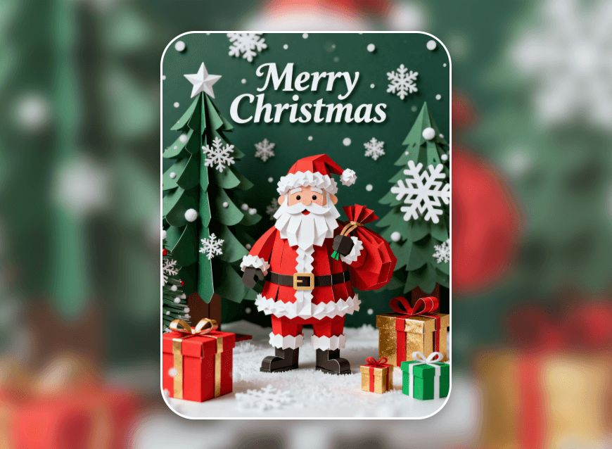 Design a christmas party invitation with a cute santa claus