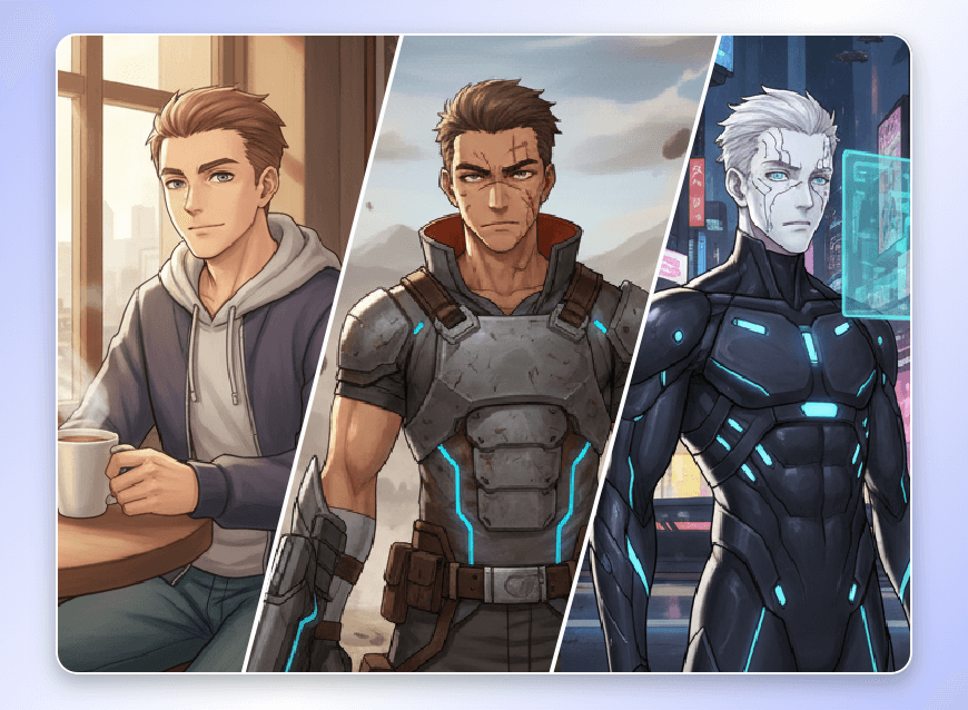 Design a male game character with clipfly free gempix 2 ai image generator