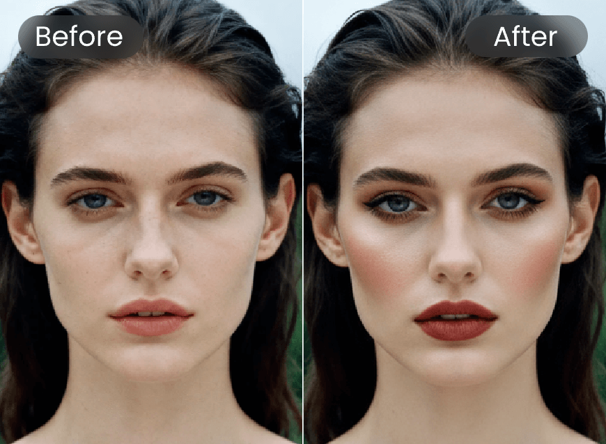 Do makeup for a woman with Qwen AI model on Clipfly