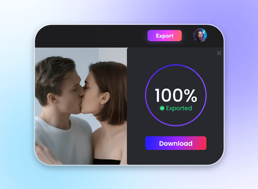 Download ai generated french kiss video