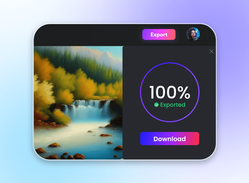 Faça o download da imagem de pintura a óleo gerada pelo gerador de arte ai do clipfly
