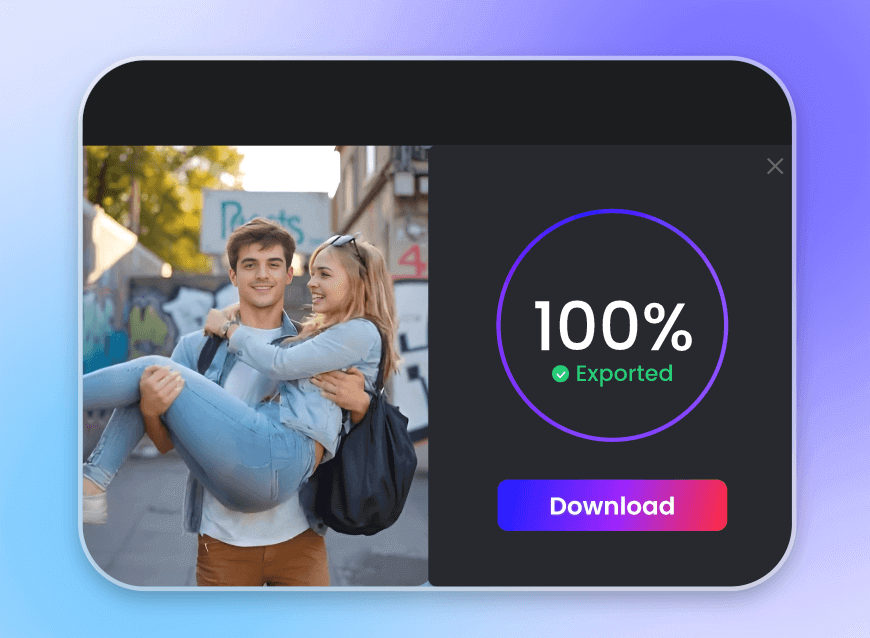 Descarregar um vídeo de um casal de princesas românticas gerado por IA