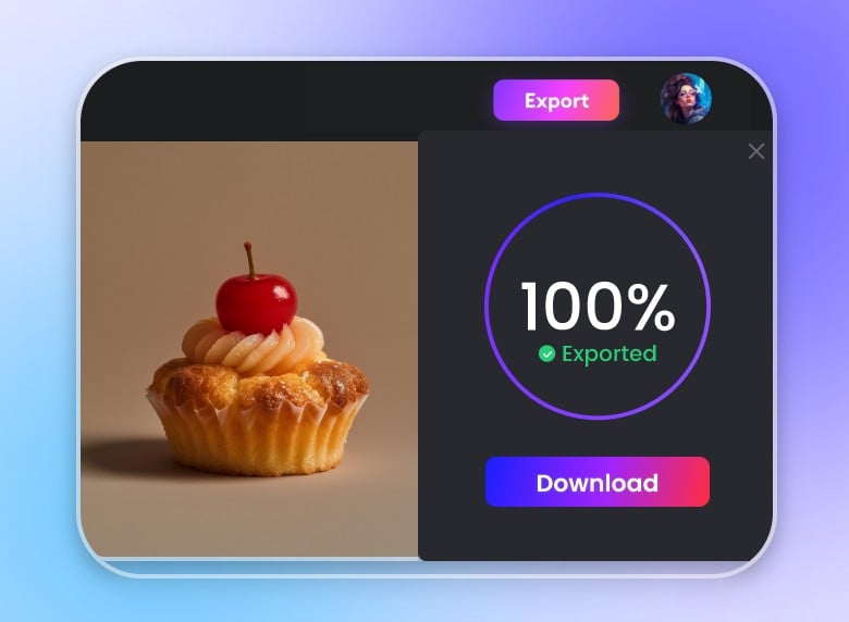descarregar o vídeo de cupcake com marca de água do Clipfly