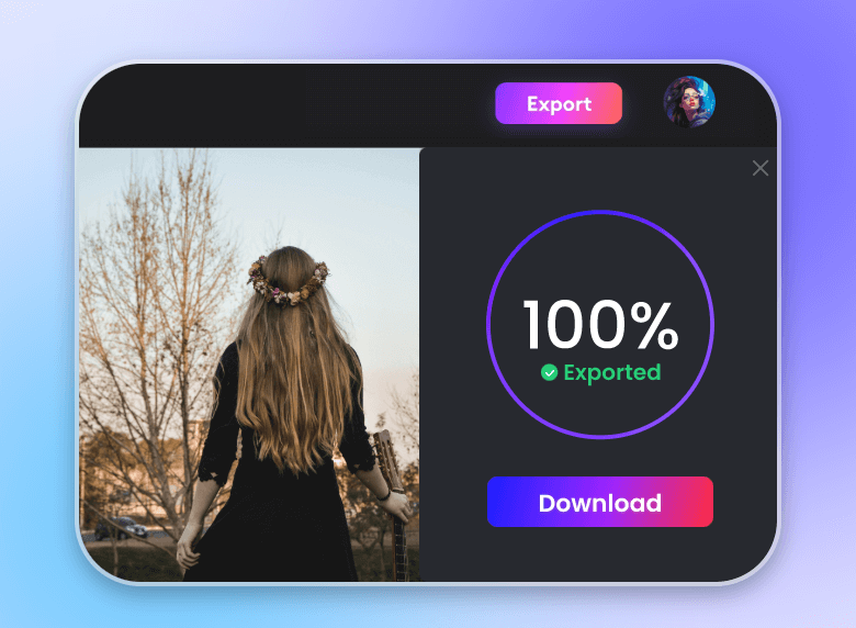 Download the ai faceless video created in clipfly