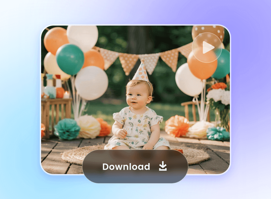 Download the ai generated baby birthday anniversary video