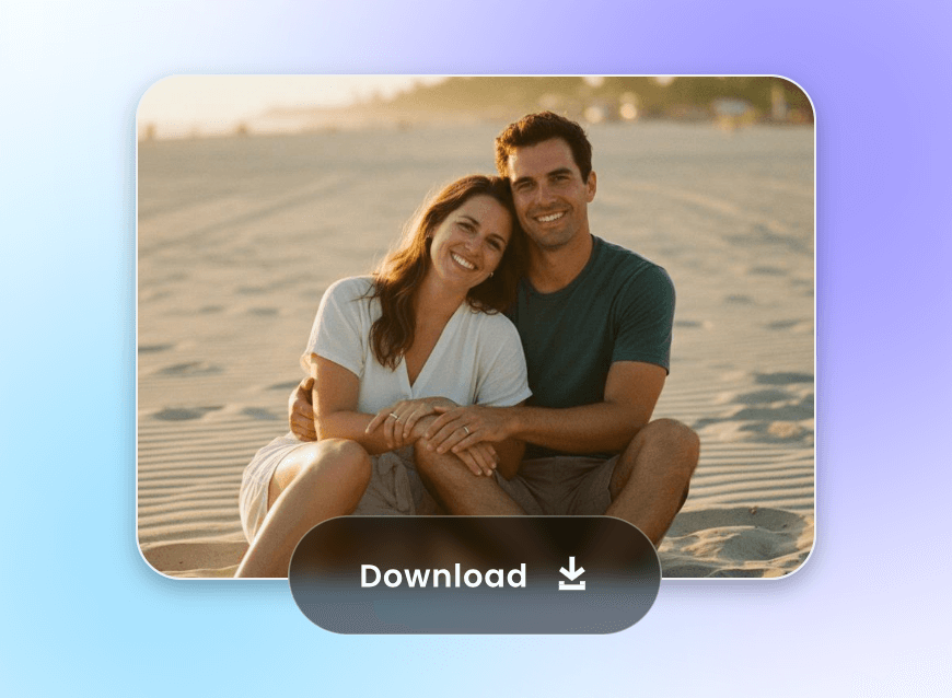 Download the ai generated couple photo from two seperate images