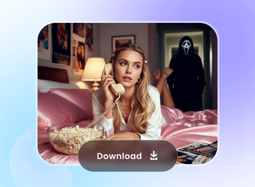 Download the ai generated ghostface photo from the original girl picture
