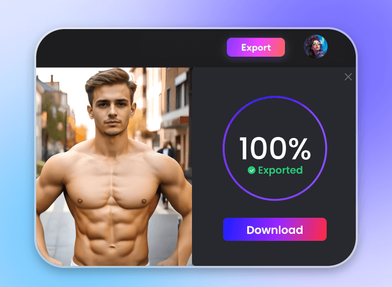 ai生成した筋肉成長動画をダウンロード