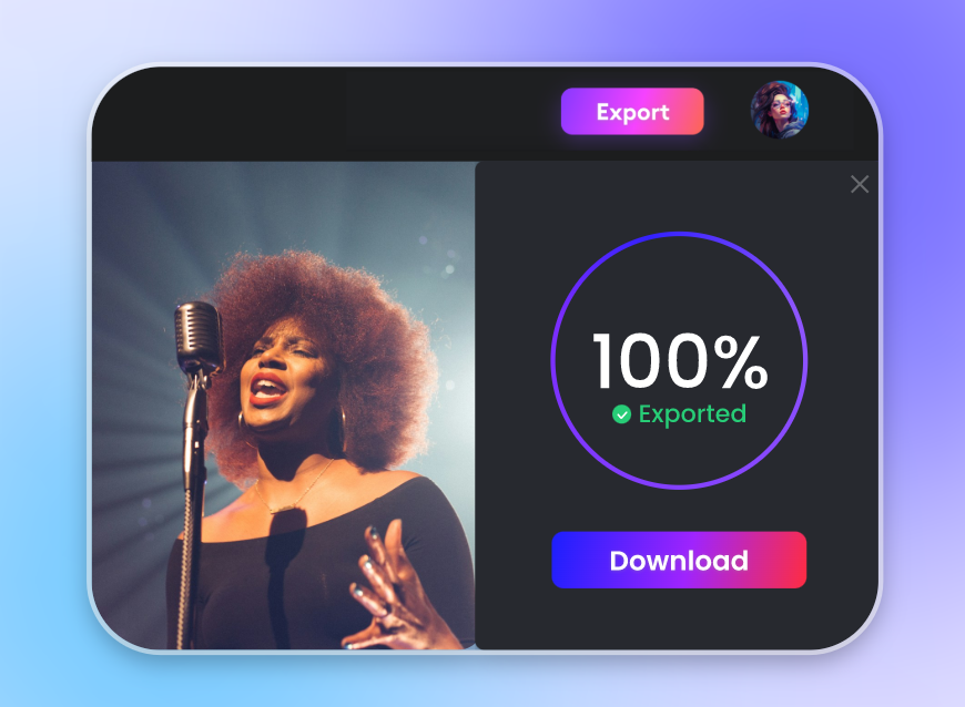 Download the edited music video of a black singing lady