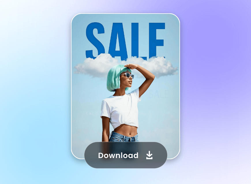 Download the generated ai potser with Qwen AI model on Clipfly