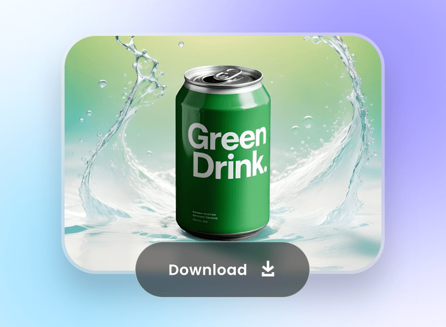 Download the green bottled drink image with the changed background