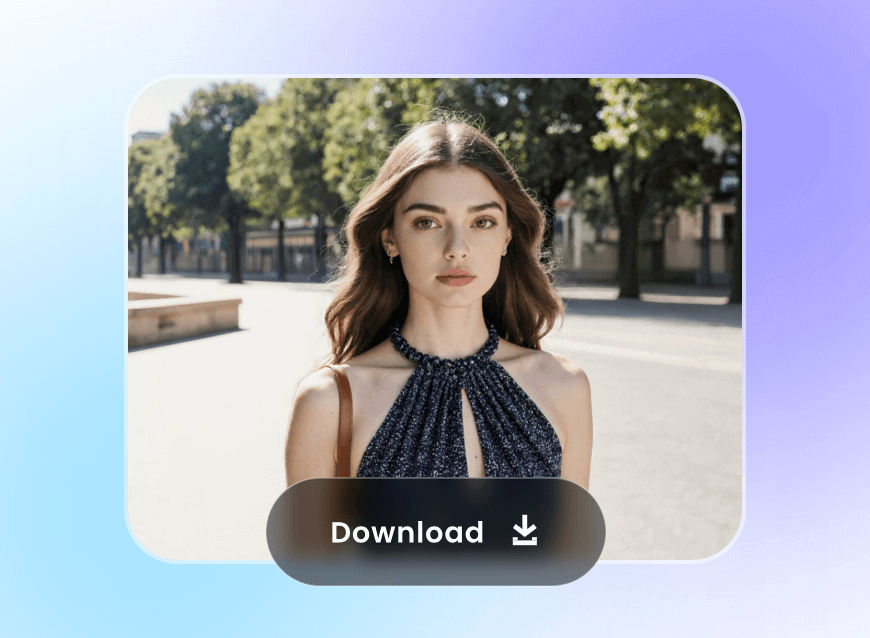 Download the photo of the woman after removing background people