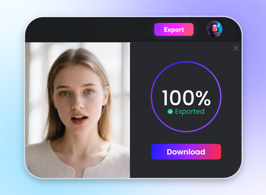 Download the talking photo of a beautiful lady