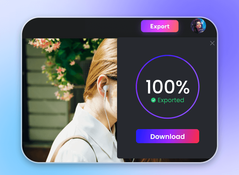 Baixe o vídeo após terminar a edição de áudio