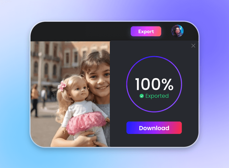 Download your ai generated videos in clipcly without watermarks