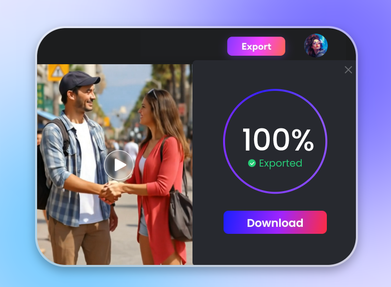 Download your ai handshake video of a man shaking hands with a woman from clipfly