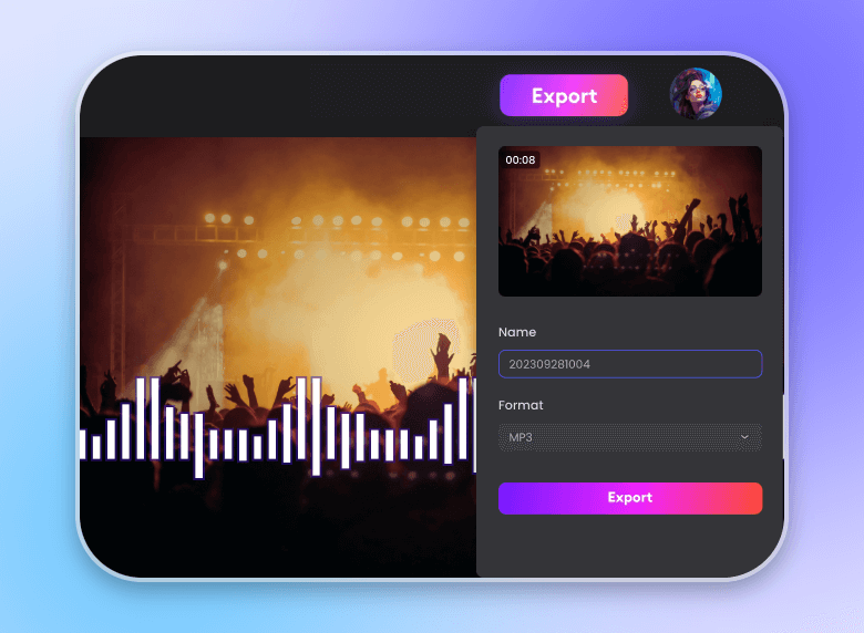 Download your changed audio