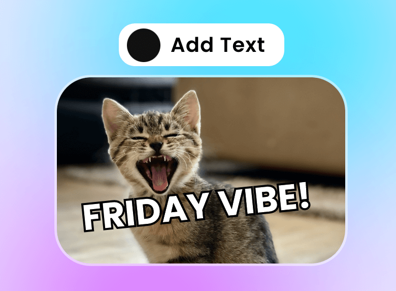 Edit the uploaded video of a smiling cat into a meme video