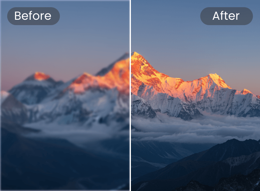 Mejora la calidad de imagen de una foto de paisaje en gran formato