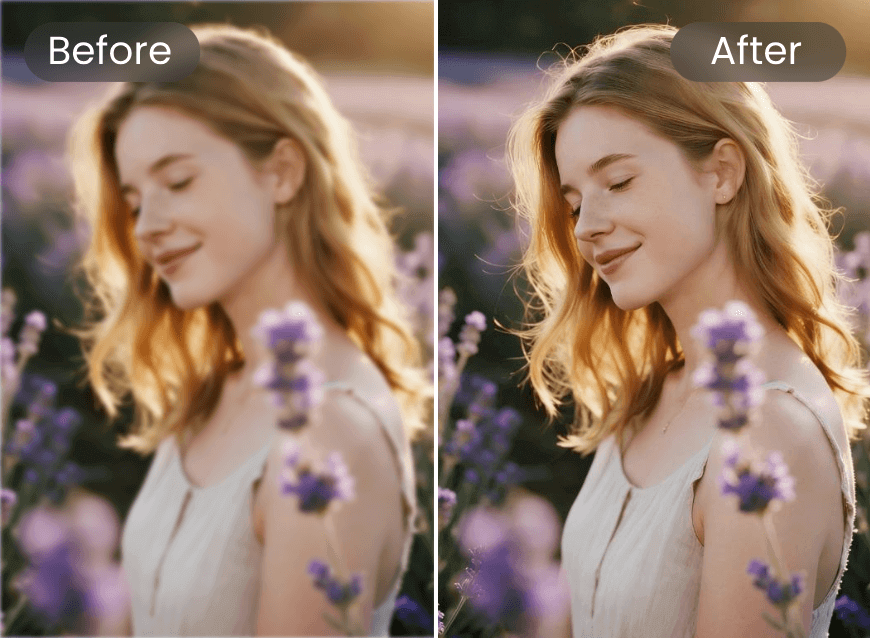 Mejora la calidad del retrato de una chica hermosa