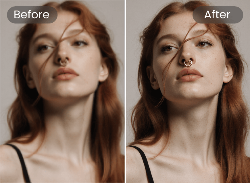 Mejora la nitidez de la imagen de una mujer