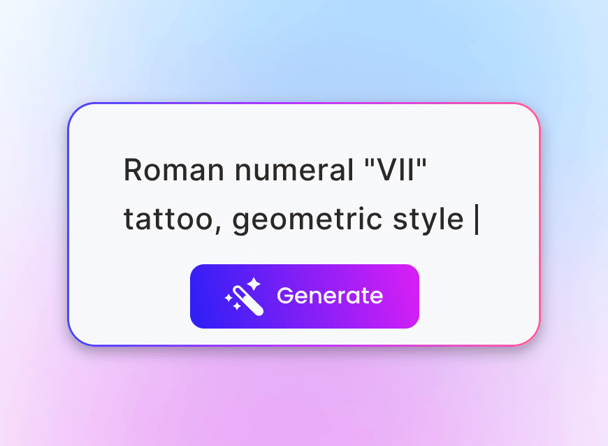 Enter a text description in the clipfly ai roman numeral tattoo generator