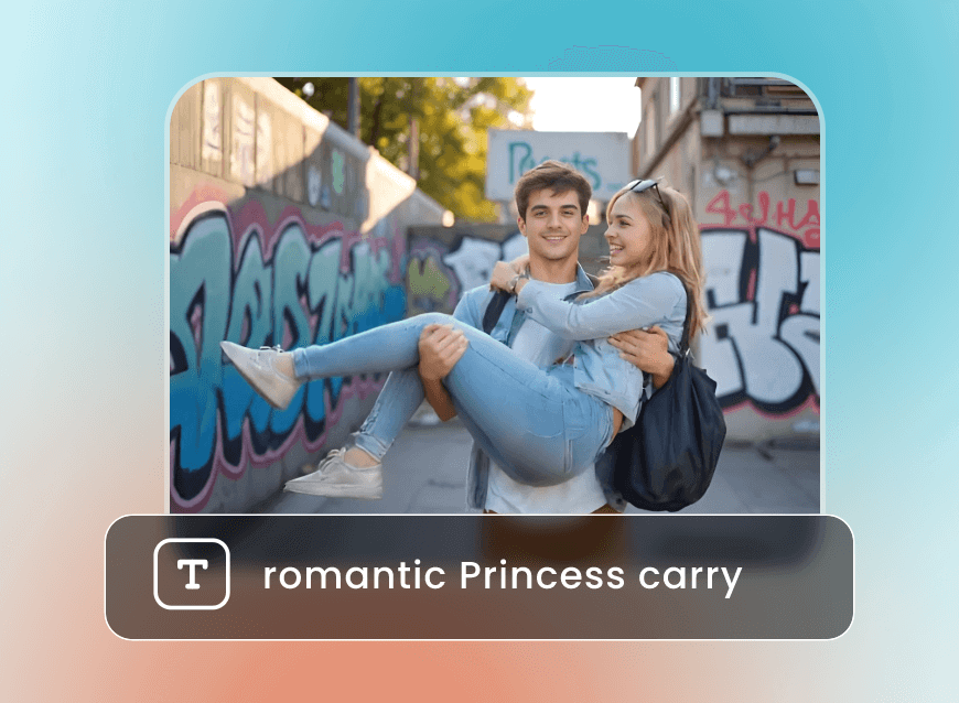 Introduzir descrições de texto para gerar um transporte romântico de princesa de um casal