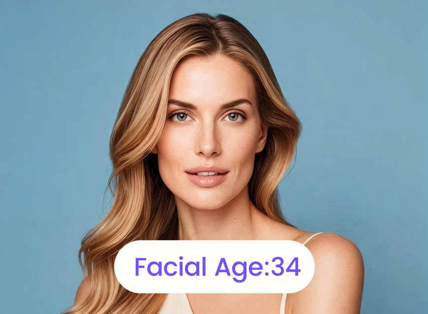 Example image featuring a beautiful woman for testing her facial age