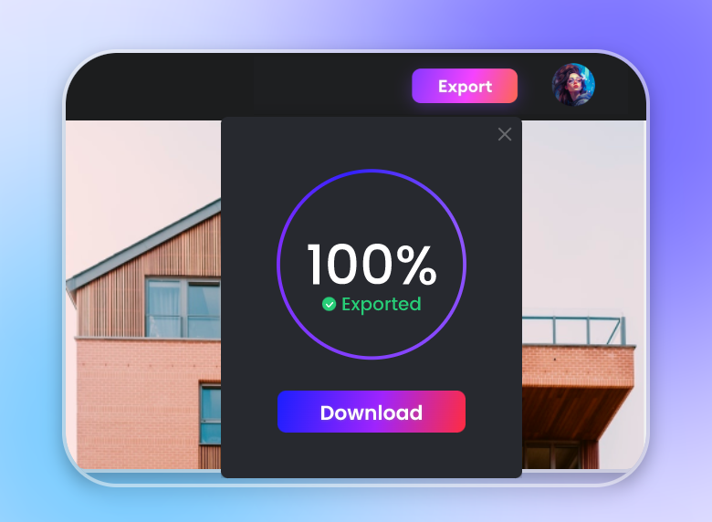 Export the slideshow video from clipfly