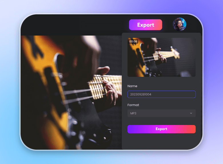 Export your ringtone in mp3 format