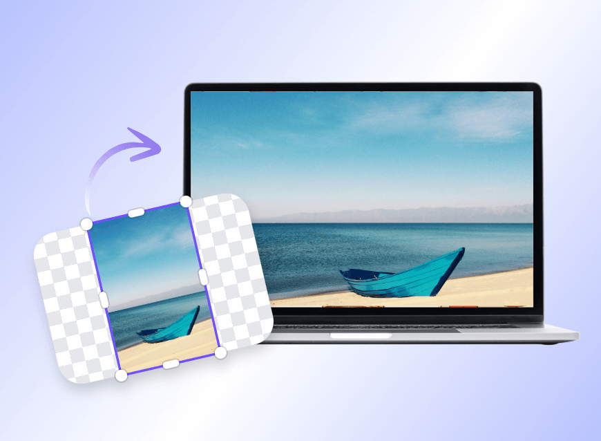 Extend a beach landscape photo and use it to create a wallpaper