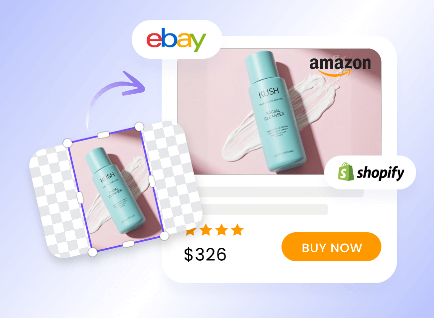 Extend a product image and showcase it on an e commerce platform