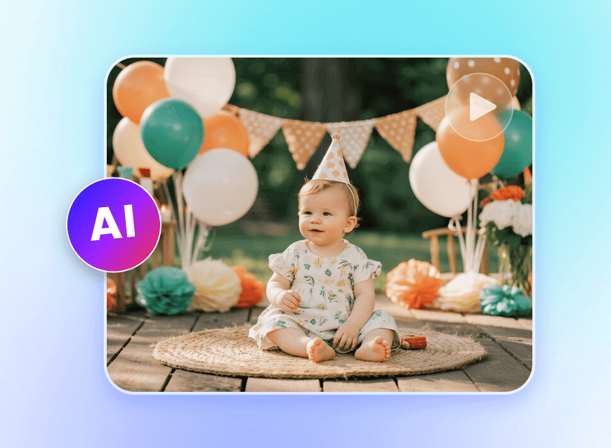 Generate a baby birthday anniversary video with ai