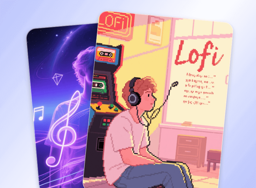 Generate a matching healing style cover for a lofi song