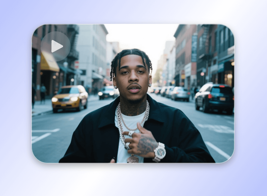 Erstelle ein Musikvideo von einem coolen schwarzen Mann