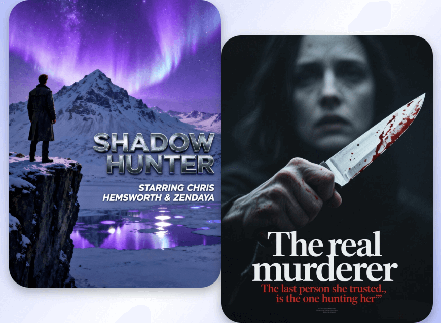 Generate a sci fi movie poster and a horror movie poster with clipfly ai poster generator