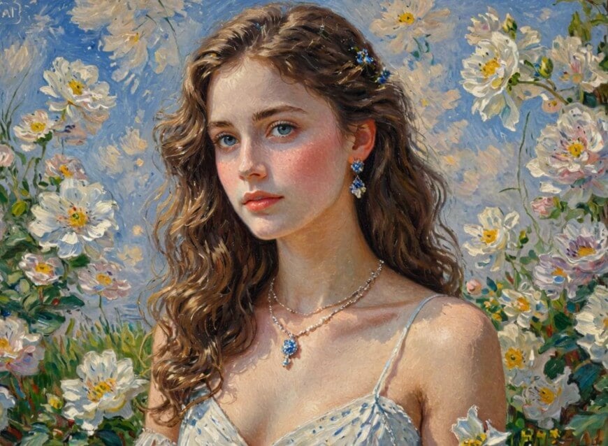 Gerar pintura de uma menina com texto simples