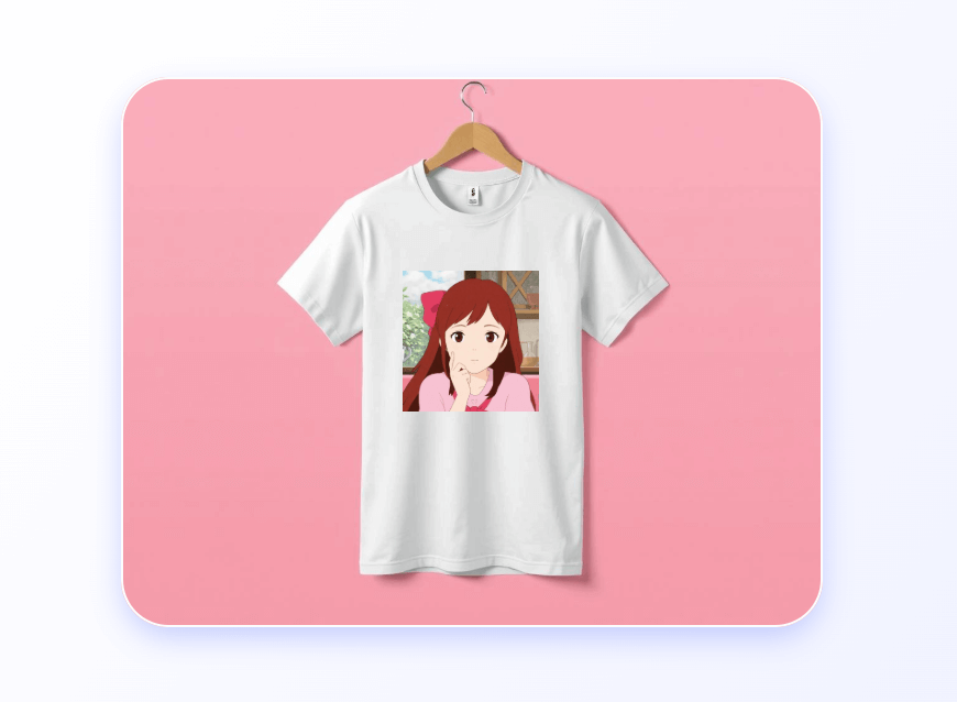 Gere uma garota de anime em IA e imprima-a em uma camiseta branca