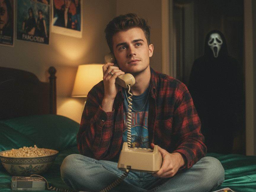 Generate an ai ghostface photo featuring a boy