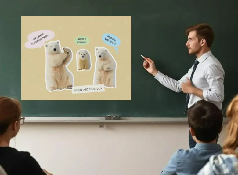 Generate an ai polar bear meme and use it for your educational content