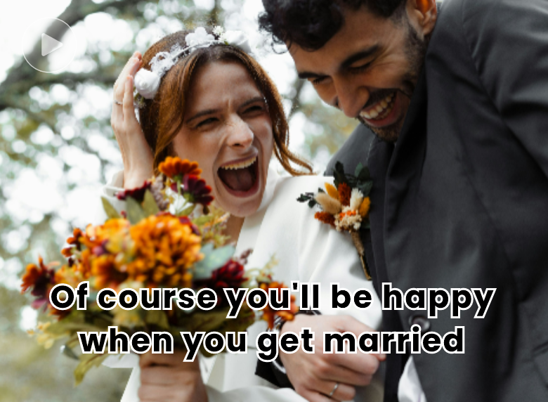 Crie um vídeo de casamento em IA com um casal a rir e utilize-o como meme