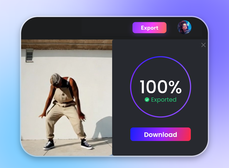 Get your ai dance video and download it from cliplfy ai dance generator