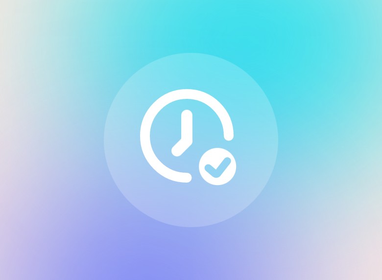 Gradient blue time saving icon