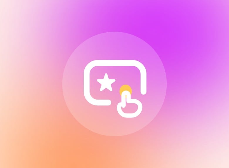 Ícone on-line em rosa gradiente